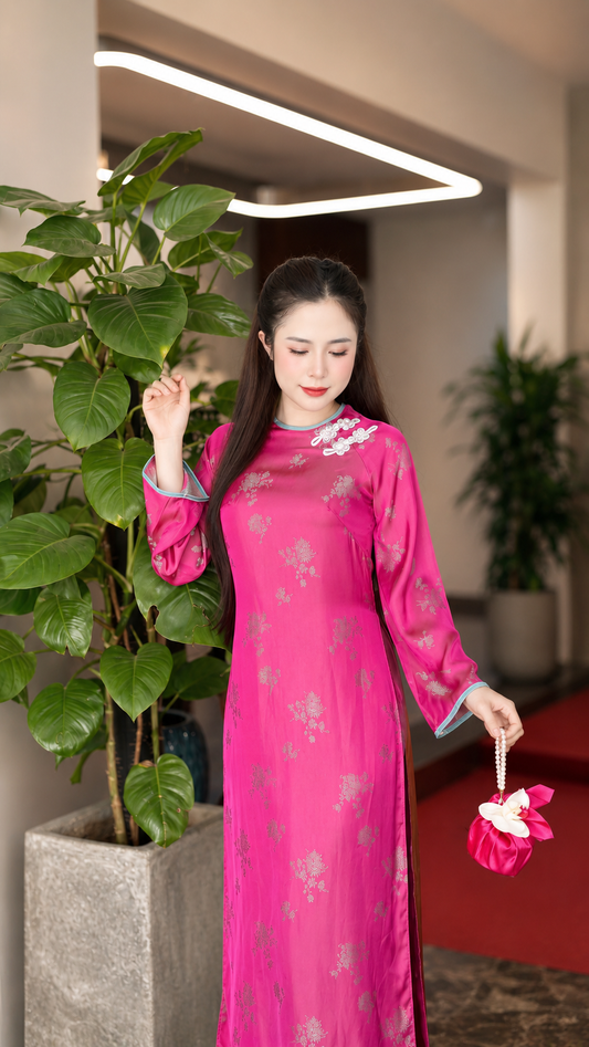 Modern Ha Nam Ao Dai Silk - Lotus Pink