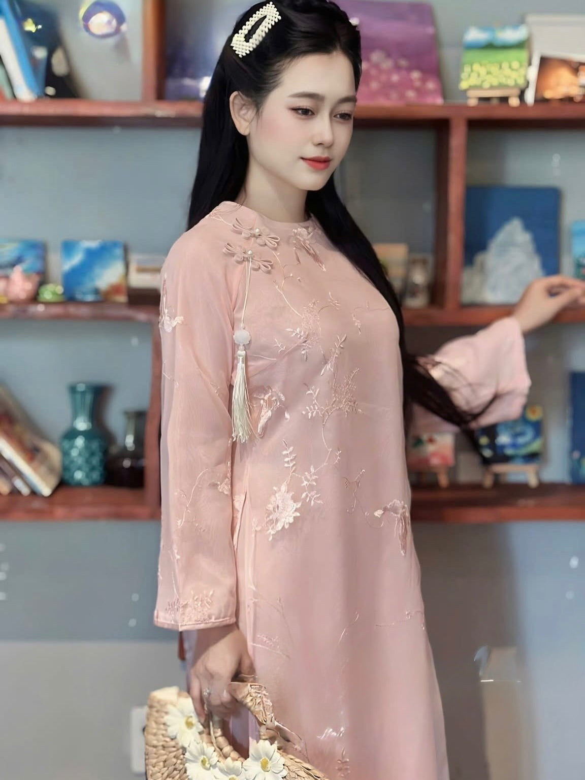 Pure Silk Ao Dai Set – Soft Pink