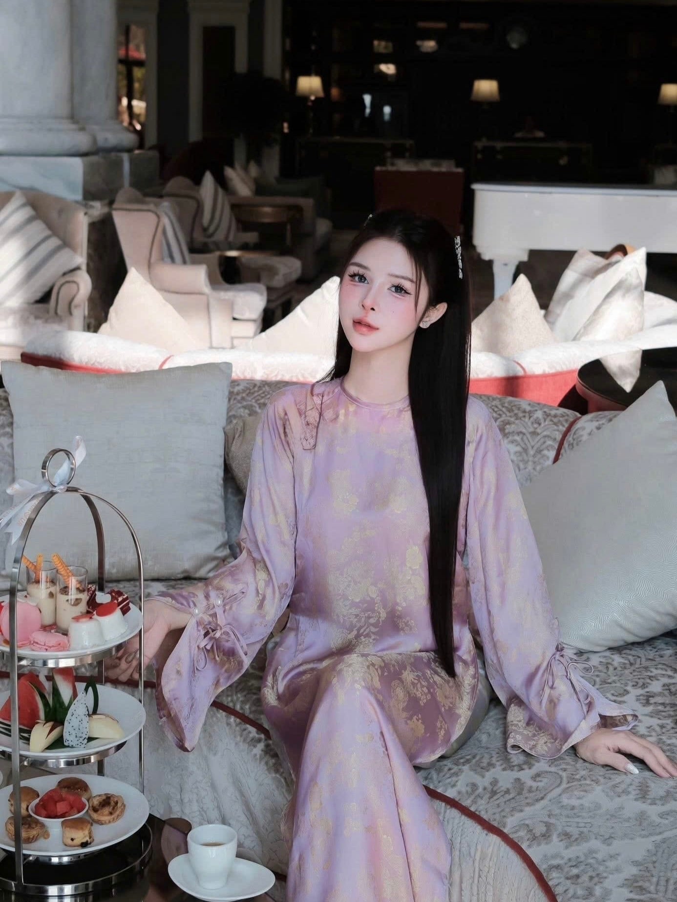 Pure Silk Ao Dai Set – Lavender Purple