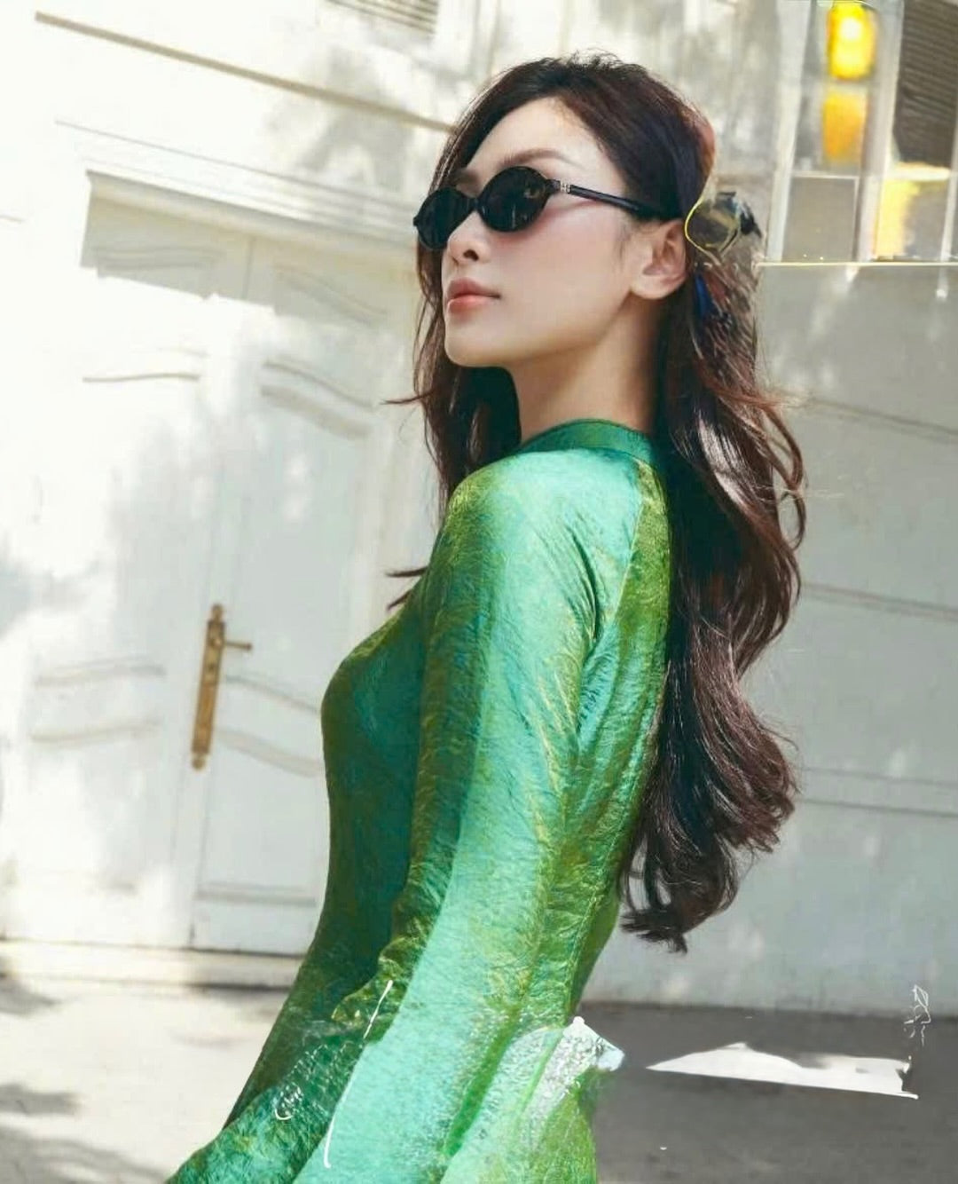 Tencel Silk Ao Dai Set – Sage Green