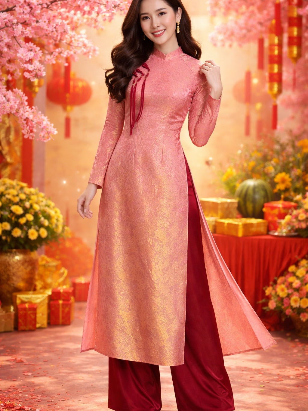 Modern Tencel Mulberry Silk (Cách Tân) Ao Dai Set – Pastel Teal