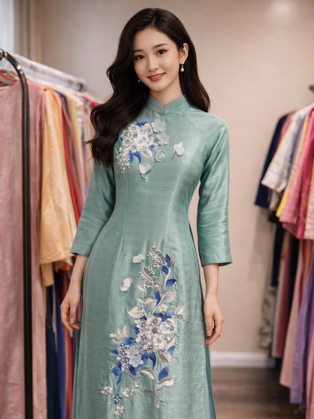 Pure Silk Ao Dai Set – Jade Green