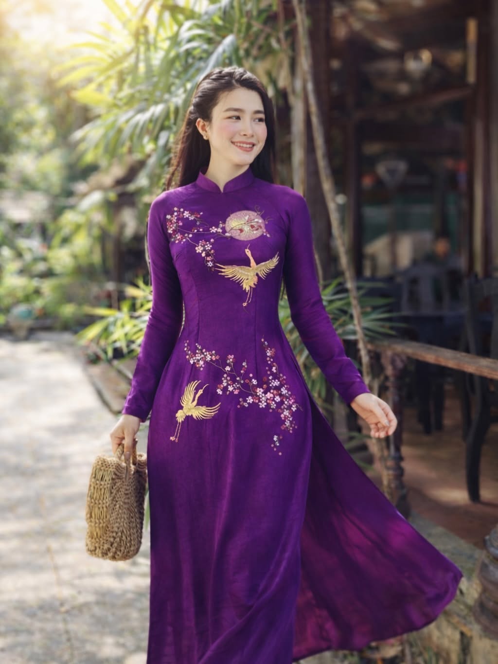 Indo Silk Traditional Ao Dai Set – Huế Imperial Purple