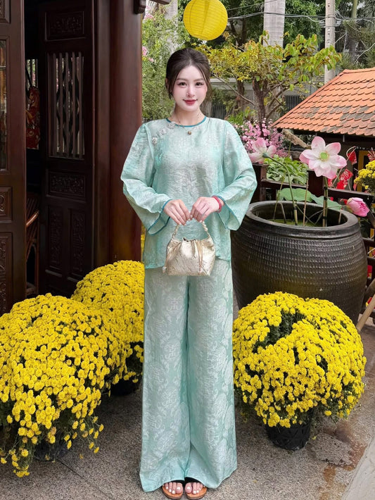Tencel Lay-Buddhist Robe (Pháp Phục) Set – Cobalt Blue