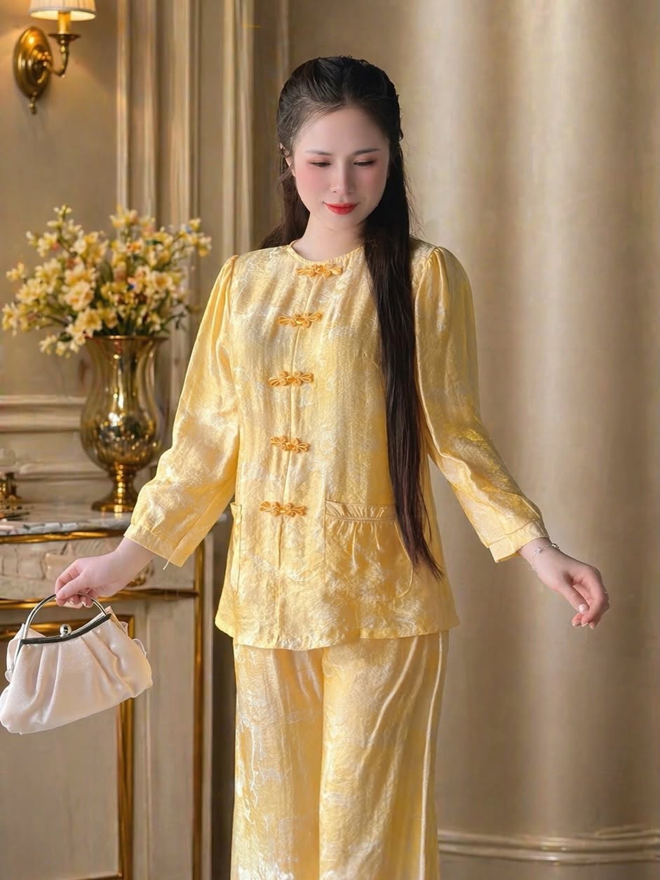 Lay-Buddhist Robe (Pháp Phục) Set – Light Yellow