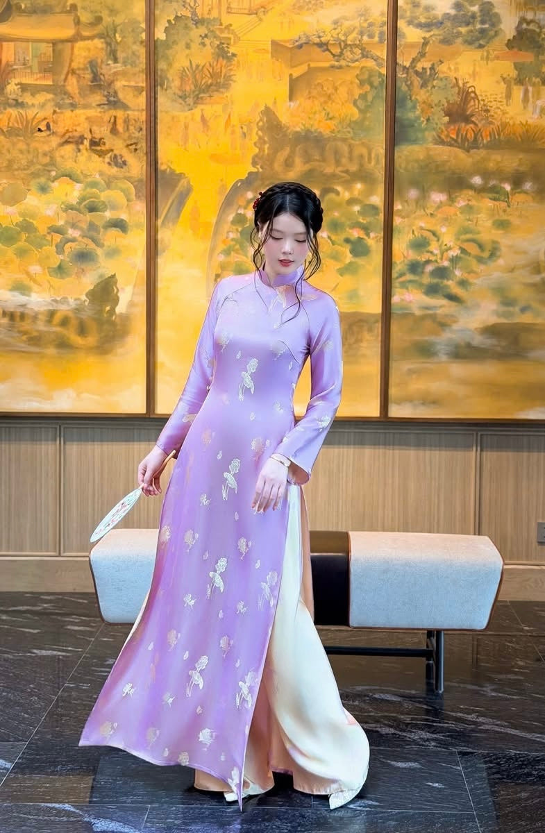 Traditonal Ha Nam Silk Áo Dài – Soft Purple
