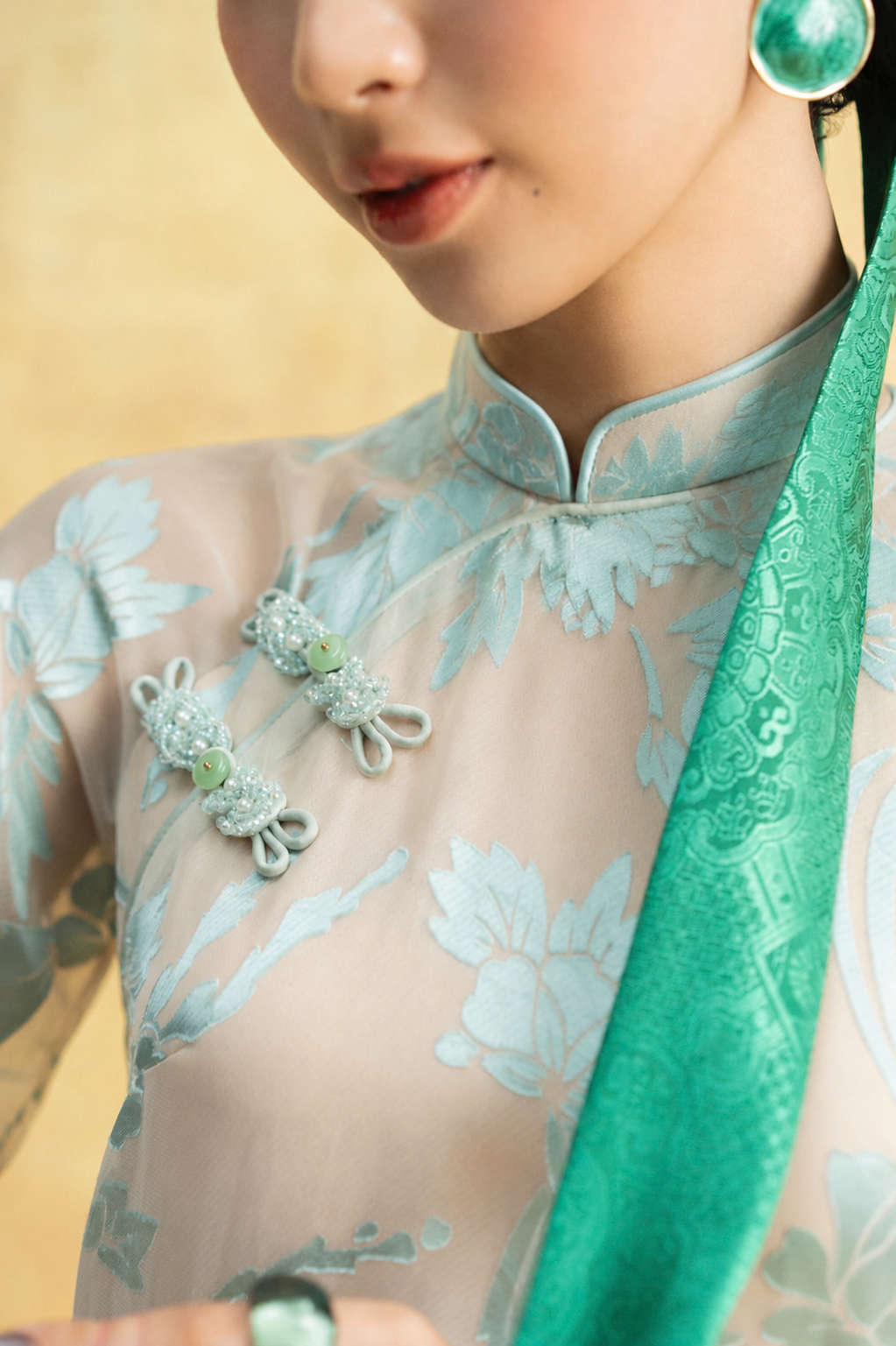 Modern Pressed Silk Áo Dài – Blue