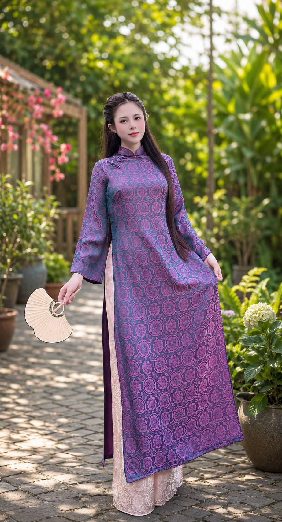 Modern Silk Áo Dài – Deep Purple