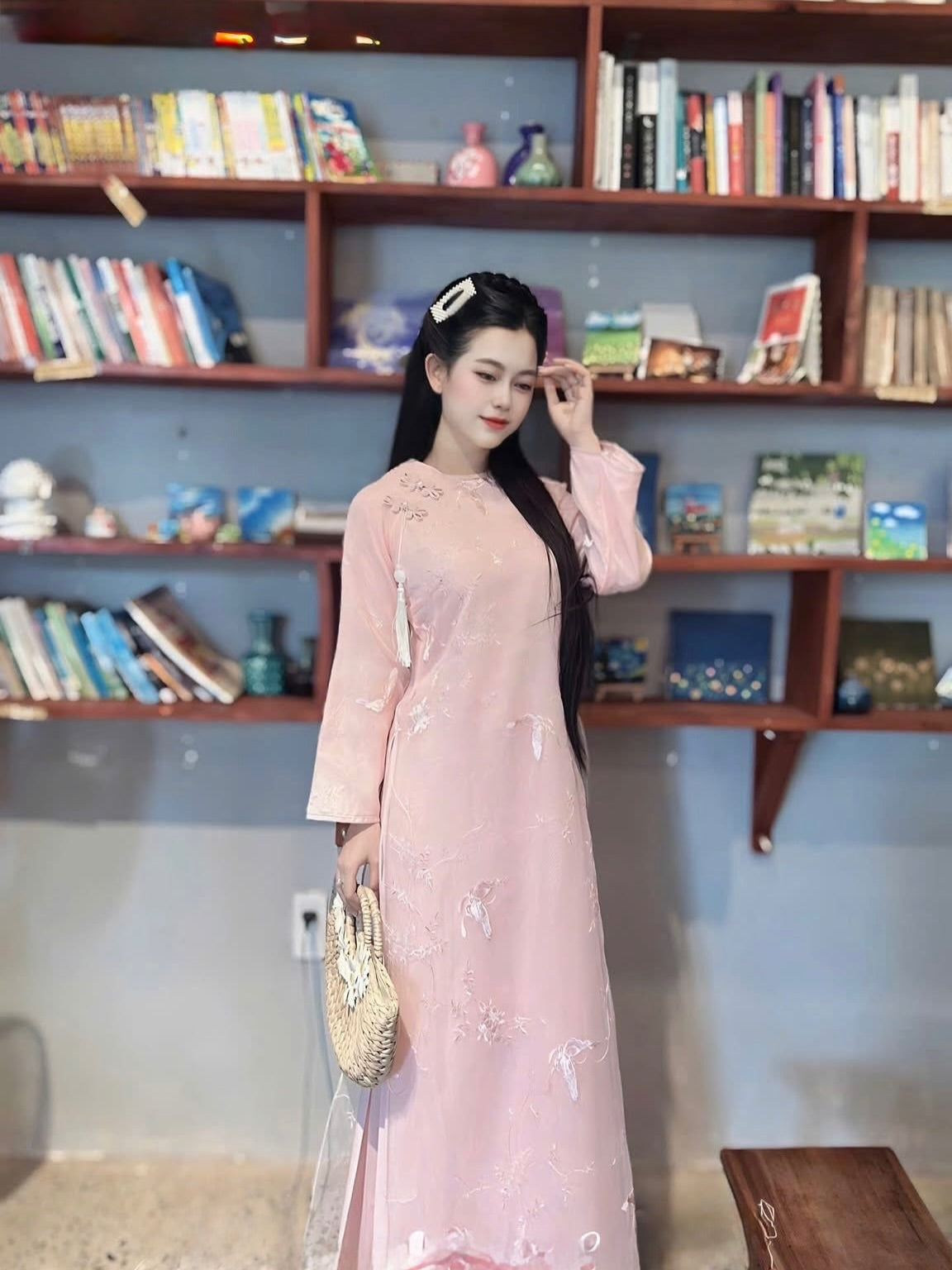 Pure Silk Ao Dai Set – Soft Pink