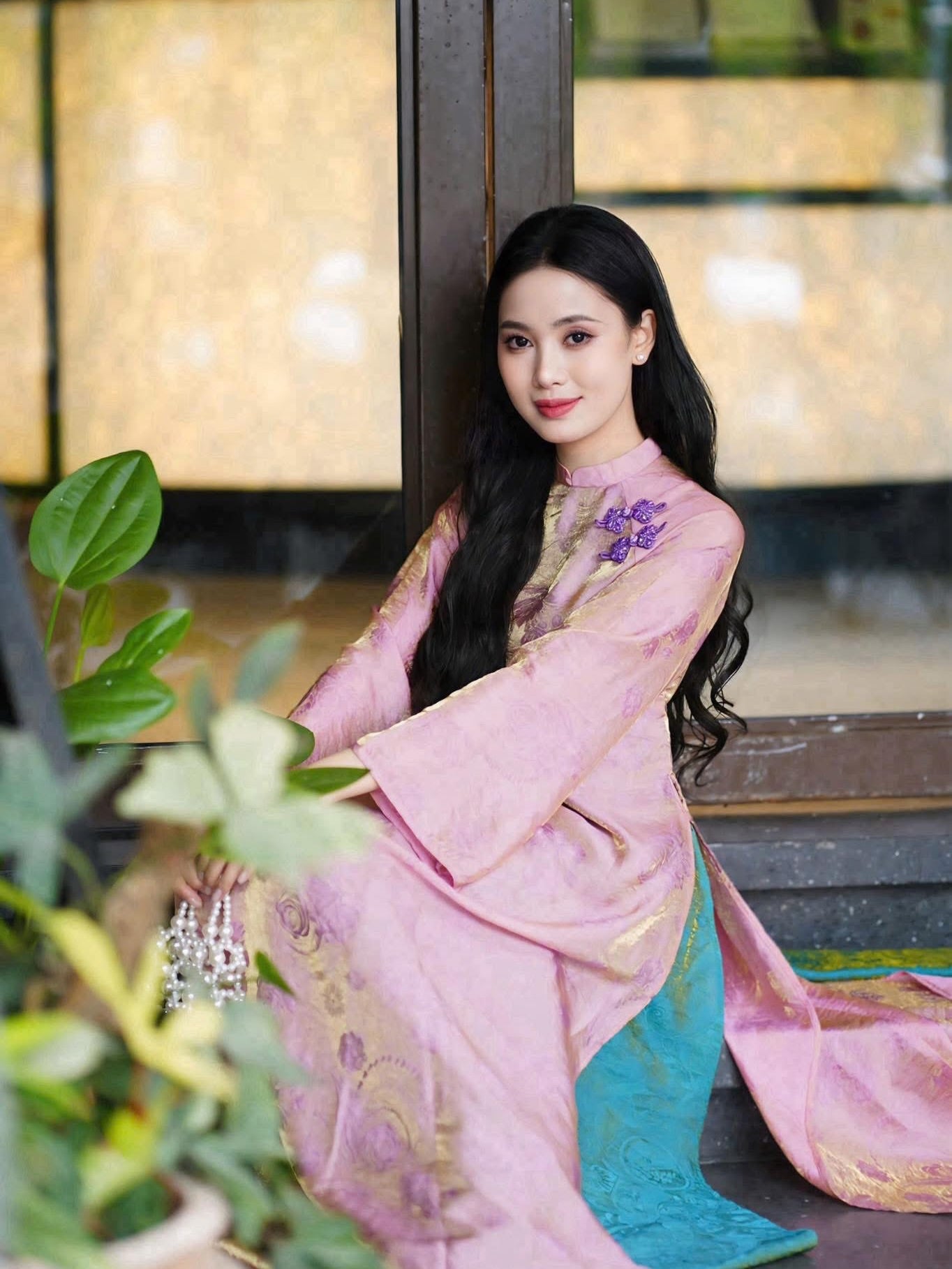 Modern 4-Panel (4 Tà) Tencel Silk Ao Dai Set – Dusty Rose