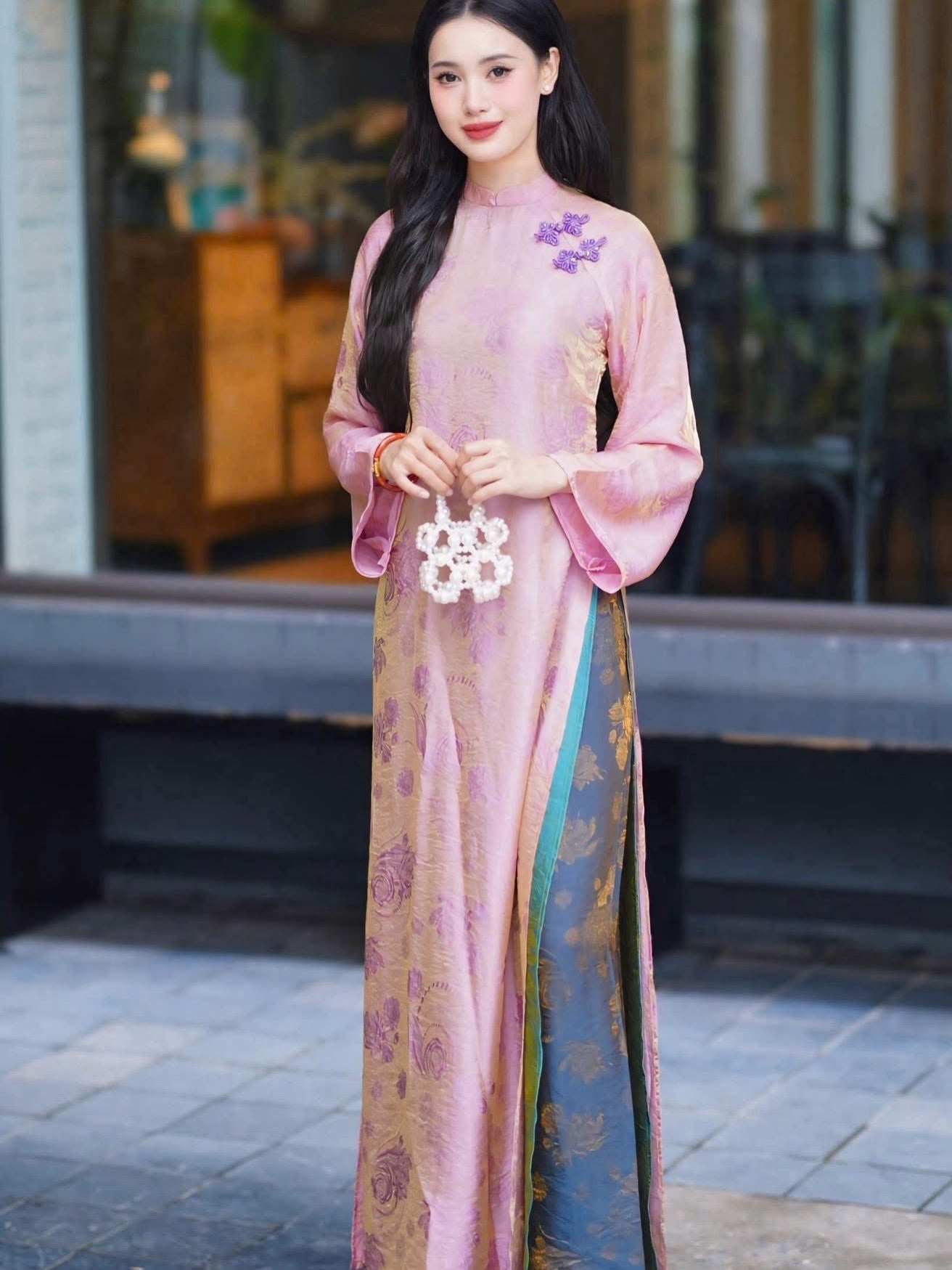 Modern 4-Panel (4 Tà) Tencel Silk Ao Dai Set – Dusty Rose