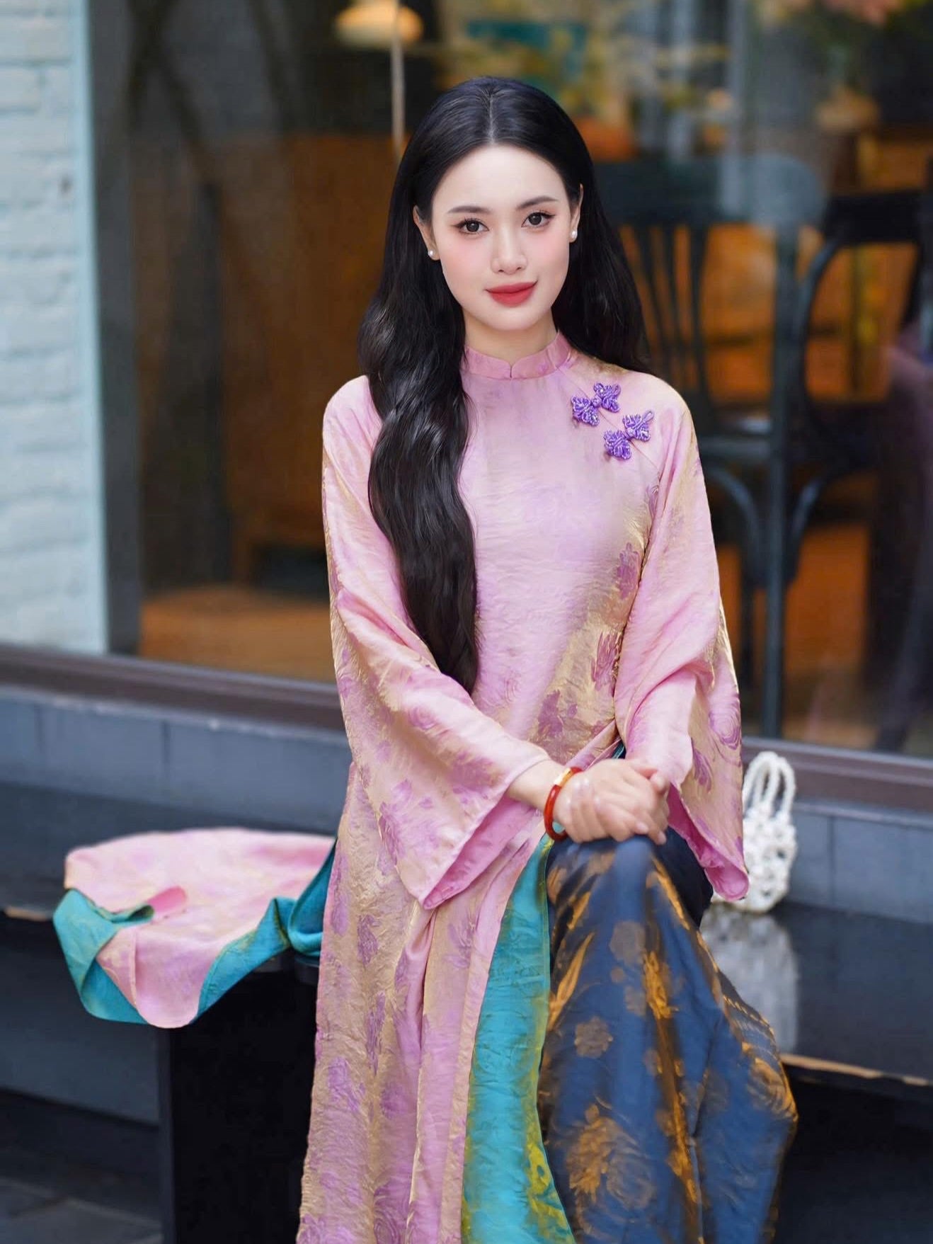 Modern 4-Panel (4 Tà) Tencel Silk Ao Dai Set – Dusty Rose