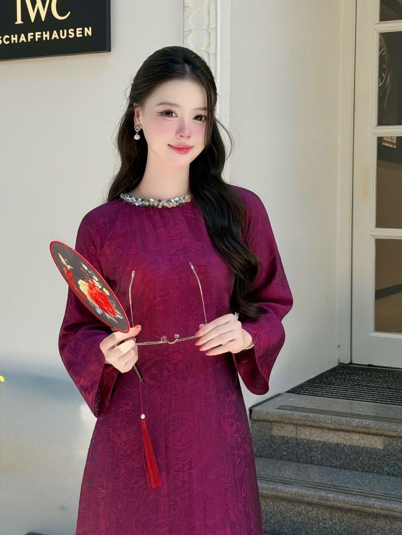 Tencel Silk Ao Dai Set – Deep Purple