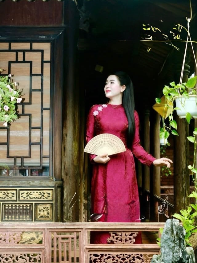 Tencel Silk Ao Dai Set – Deep Plum Purple