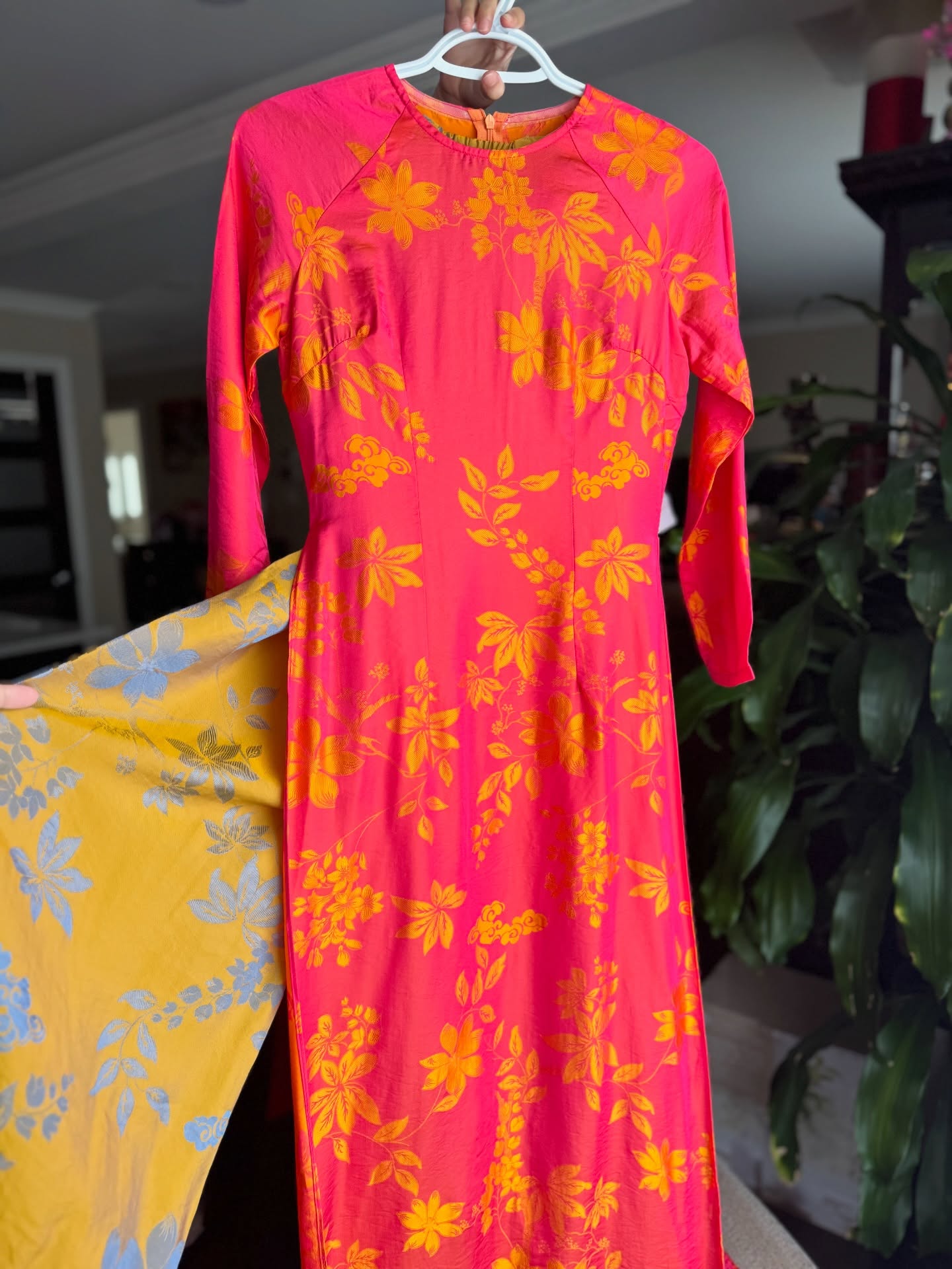 Traditional Hà Nam Silk Ao Dai Set – Natural Ivory