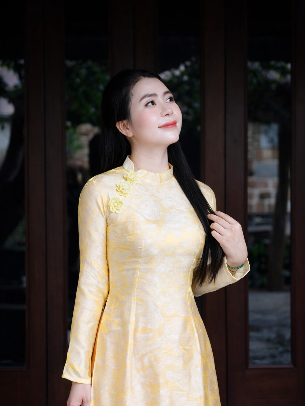 Tencel Silk Ao Dai Set – Light Yellow