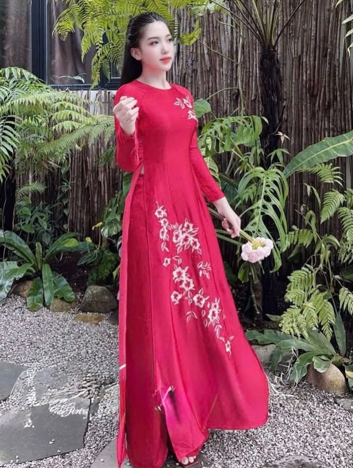 Indo Silk Ao Dai Set – Ruby Red
