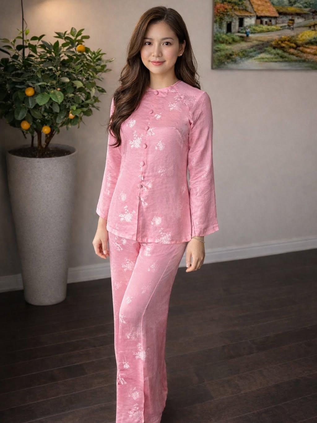 Silk Lay-Buddhist Robe (Pháp Phục) Set – Soft Pink