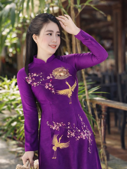 Indo Silk Traditional Ao Dai Set – Huế Imperial Purple
