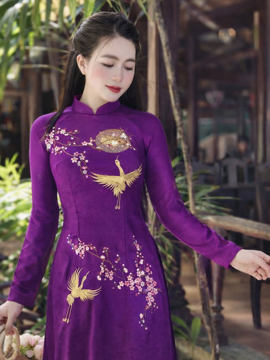 Indo Silk Traditional Ao Dai Set – Huế Imperial Purple