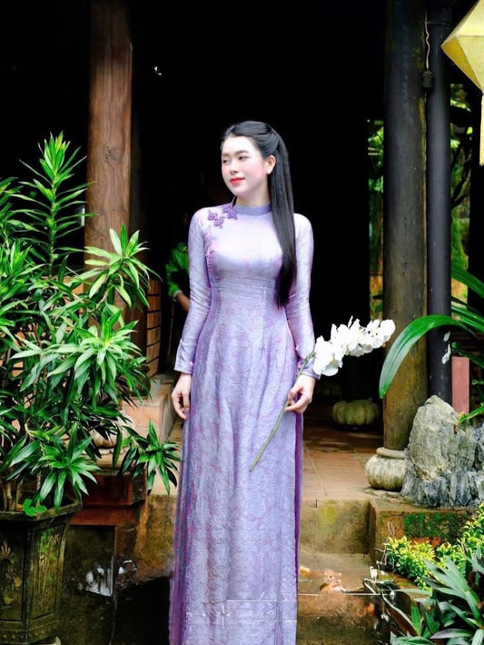 Tencel Silk Ao Dai Set – Light Purple