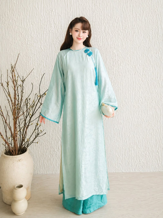 Modern 4-Panel (4 Tà) Ao Dai Set – Jade Green