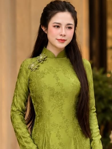 5D Silk Ao Dai Set – Matcha Green