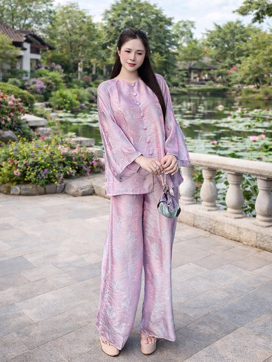 Lay-Buddhist Robe (Pháp Phục) Set – Light Purple