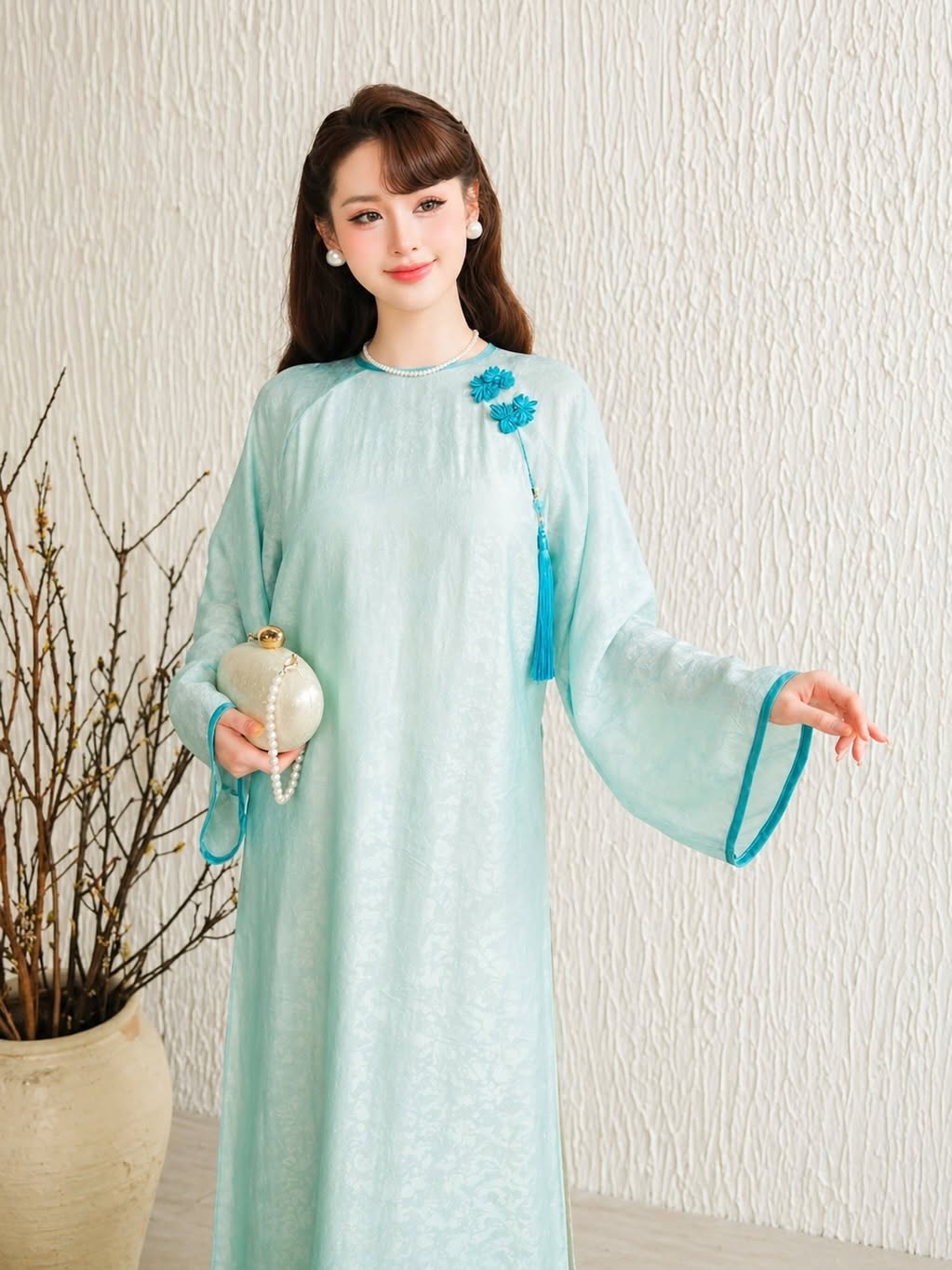 Modern 4-Panel (4 Tà) Ao Dai Set – Jade Green