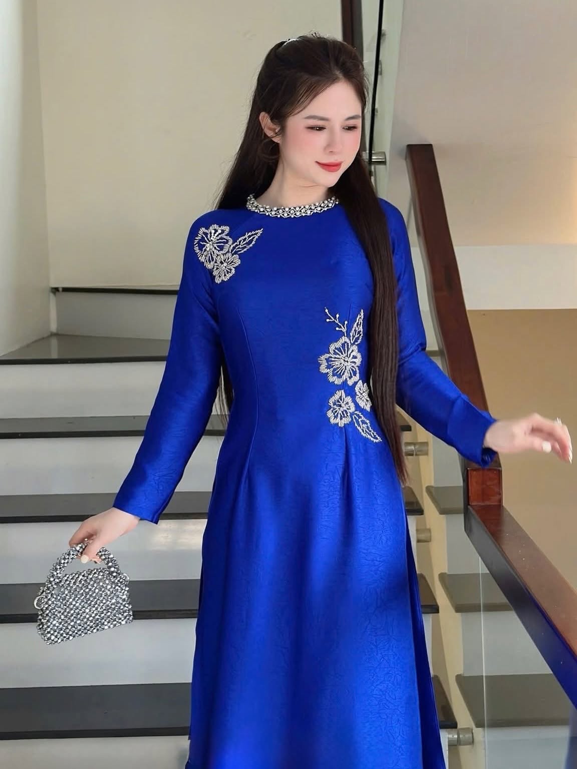 Indo Silk Ao Dai Set – Royal Blue