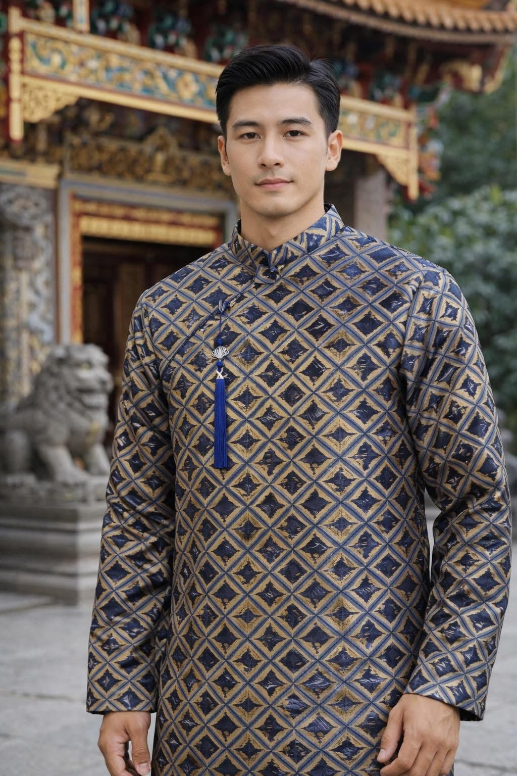Men's Brocade Diamond Collection Ao Dai
