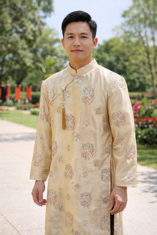 Men's Brocade Medallion Collection Ao Dai