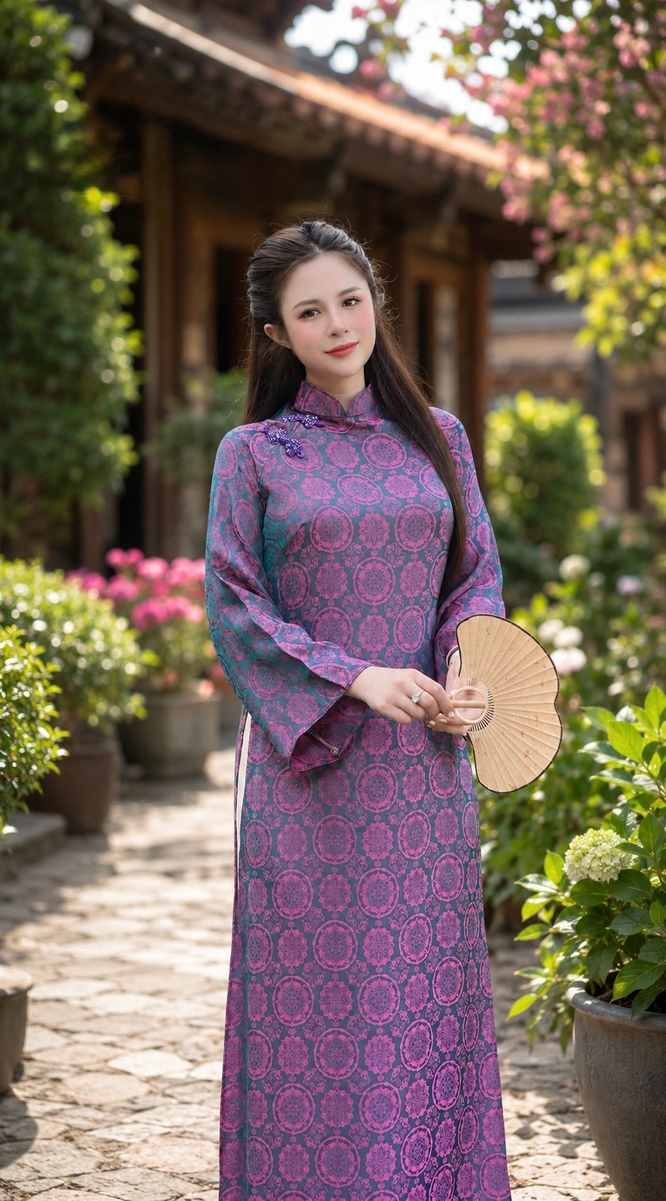 Modern Silk Áo Dài – Deep Purple