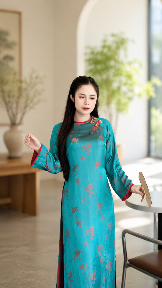 Modern Hà Nam Áo Dài - Peacock Blue
