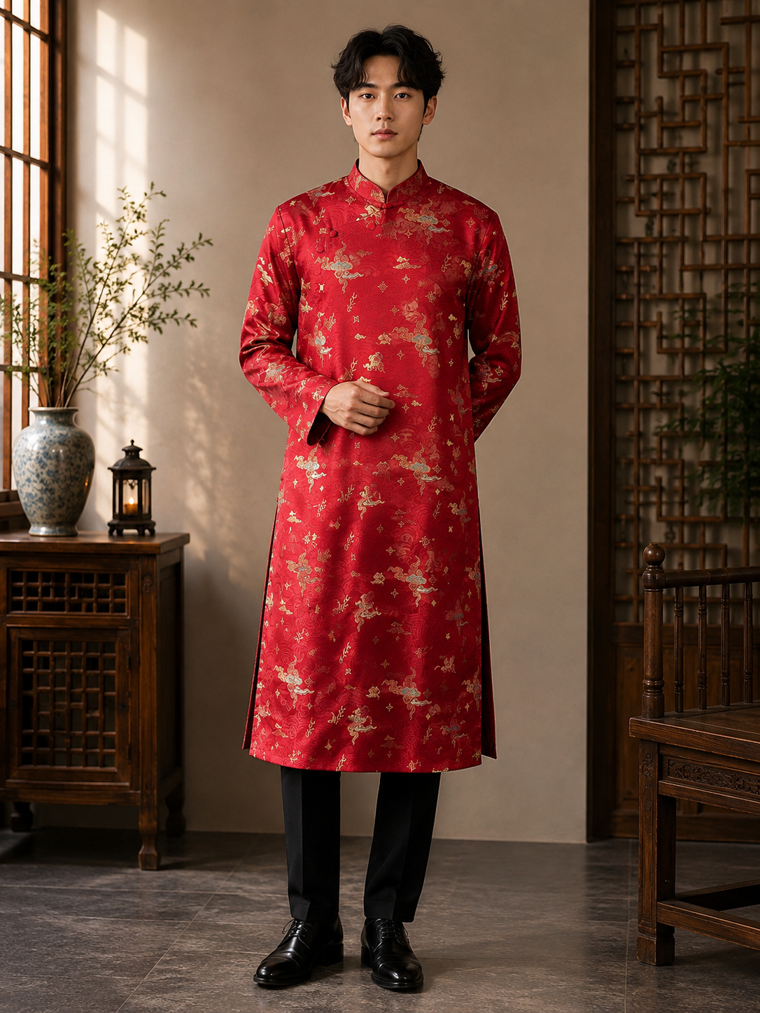 Men’s Ao Dai Imperial Heritage Brocade Collection Gấm Cung Đình